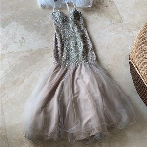 Beige Terani Couture prom dress